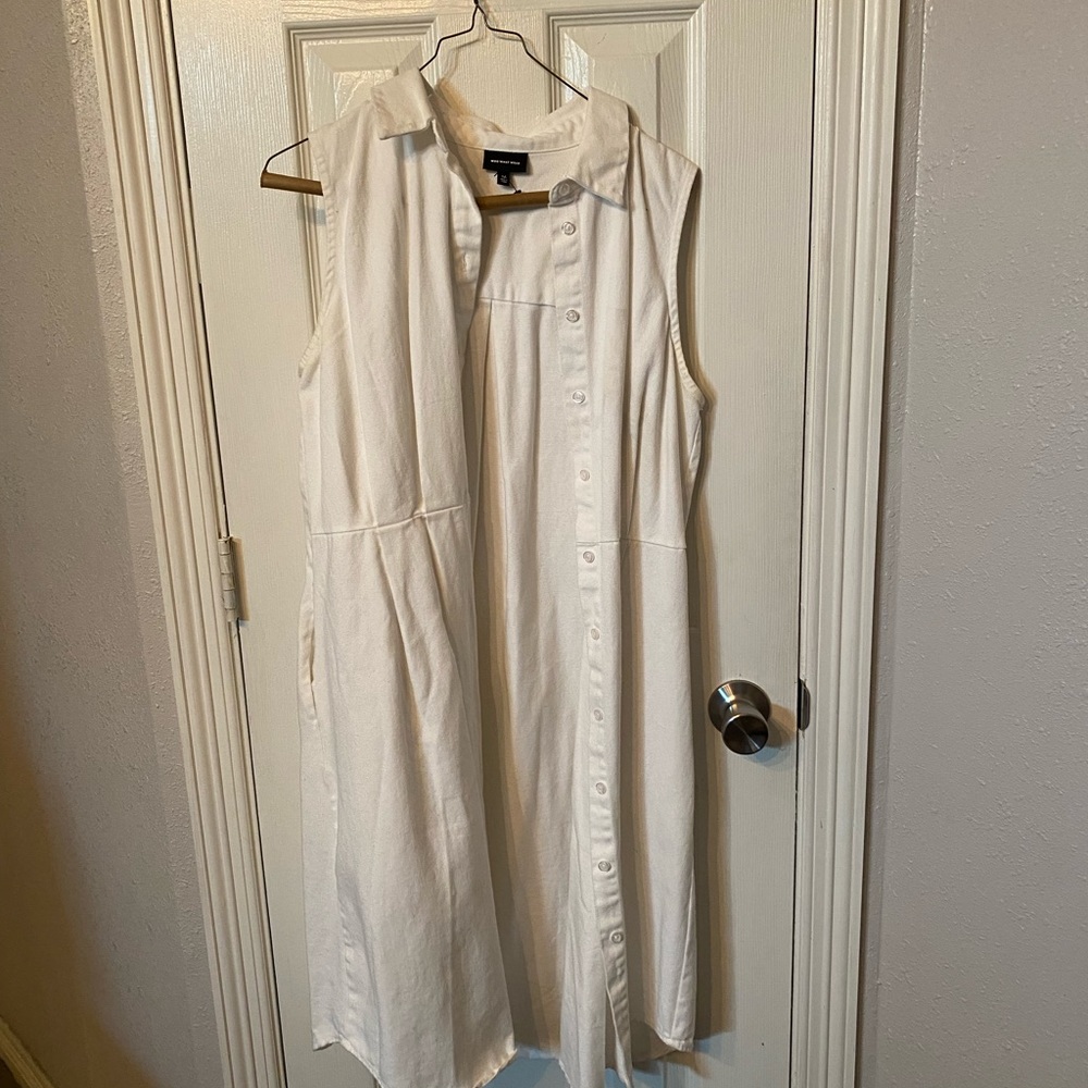 Who What Wear White Button Down Dress
